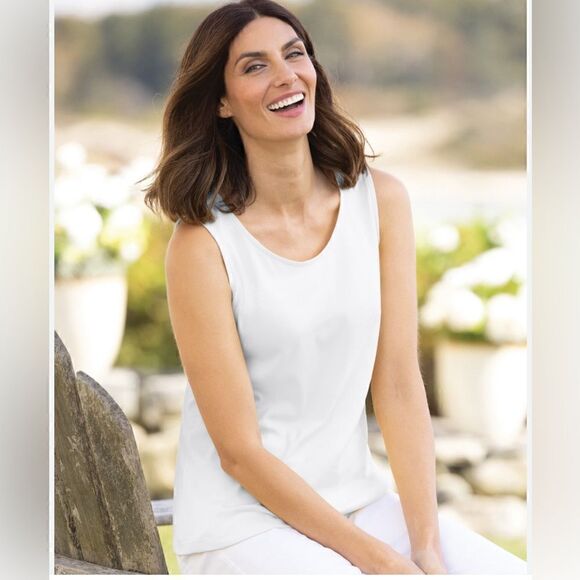 NEW Appleseeds Coastal Cotton Scoopneck Tank 3X - Picture 1 of 3